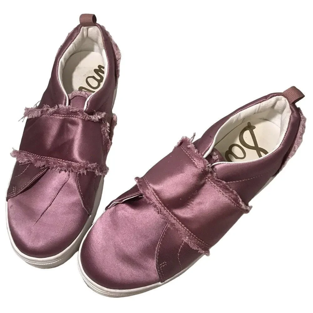 Sam Edelman Levine Slip-On Satin Sneaker Women's Size 9M Dust Rose Mauve